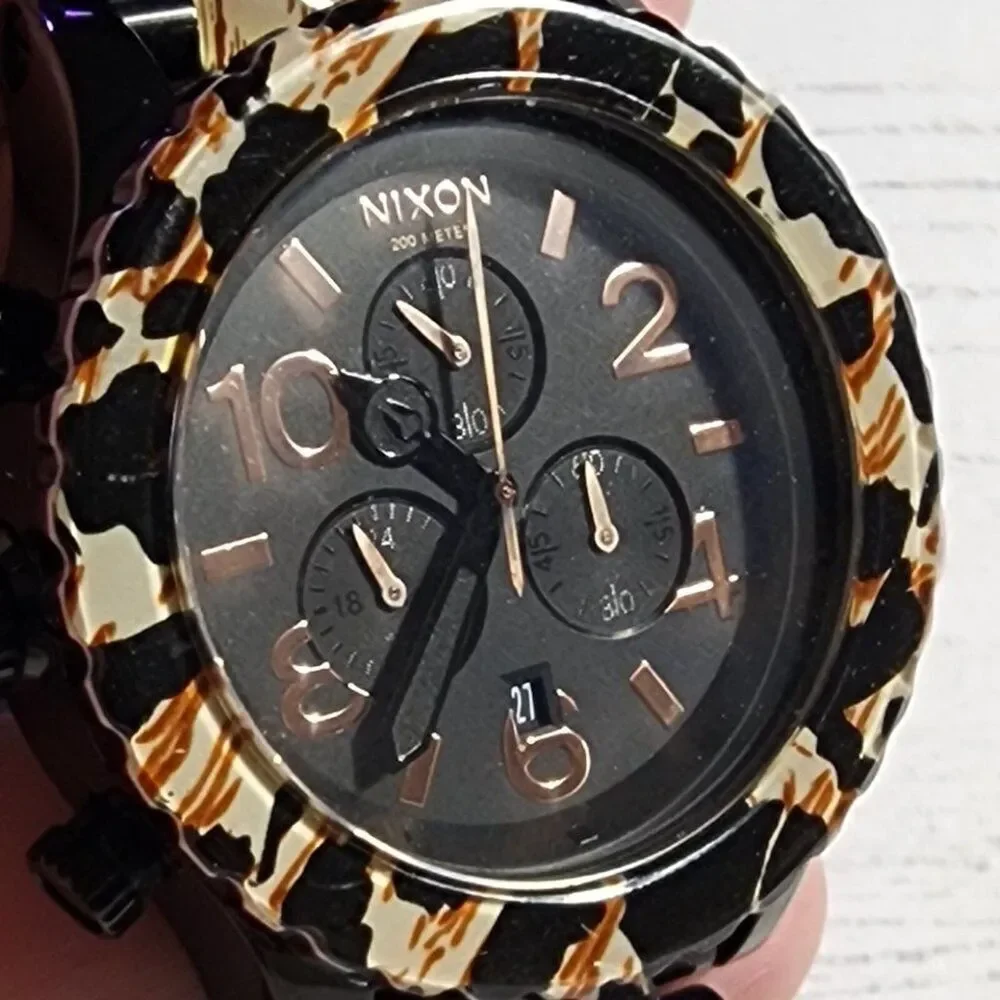 Nixon A0371153 42-20 Chrono All Black / Leopard Watch - Picture 4 of 7